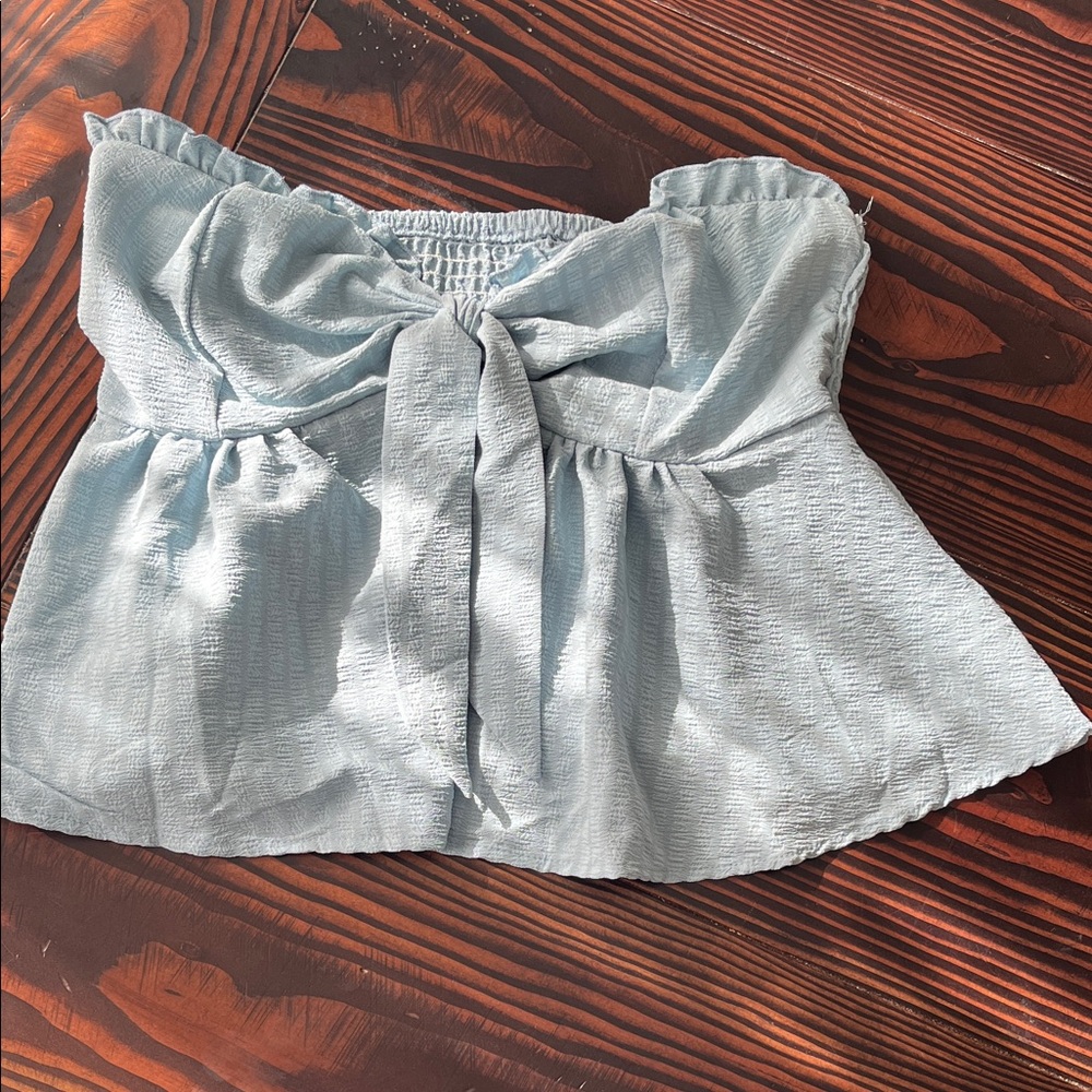 Light Blue Off-Shoulder Top
